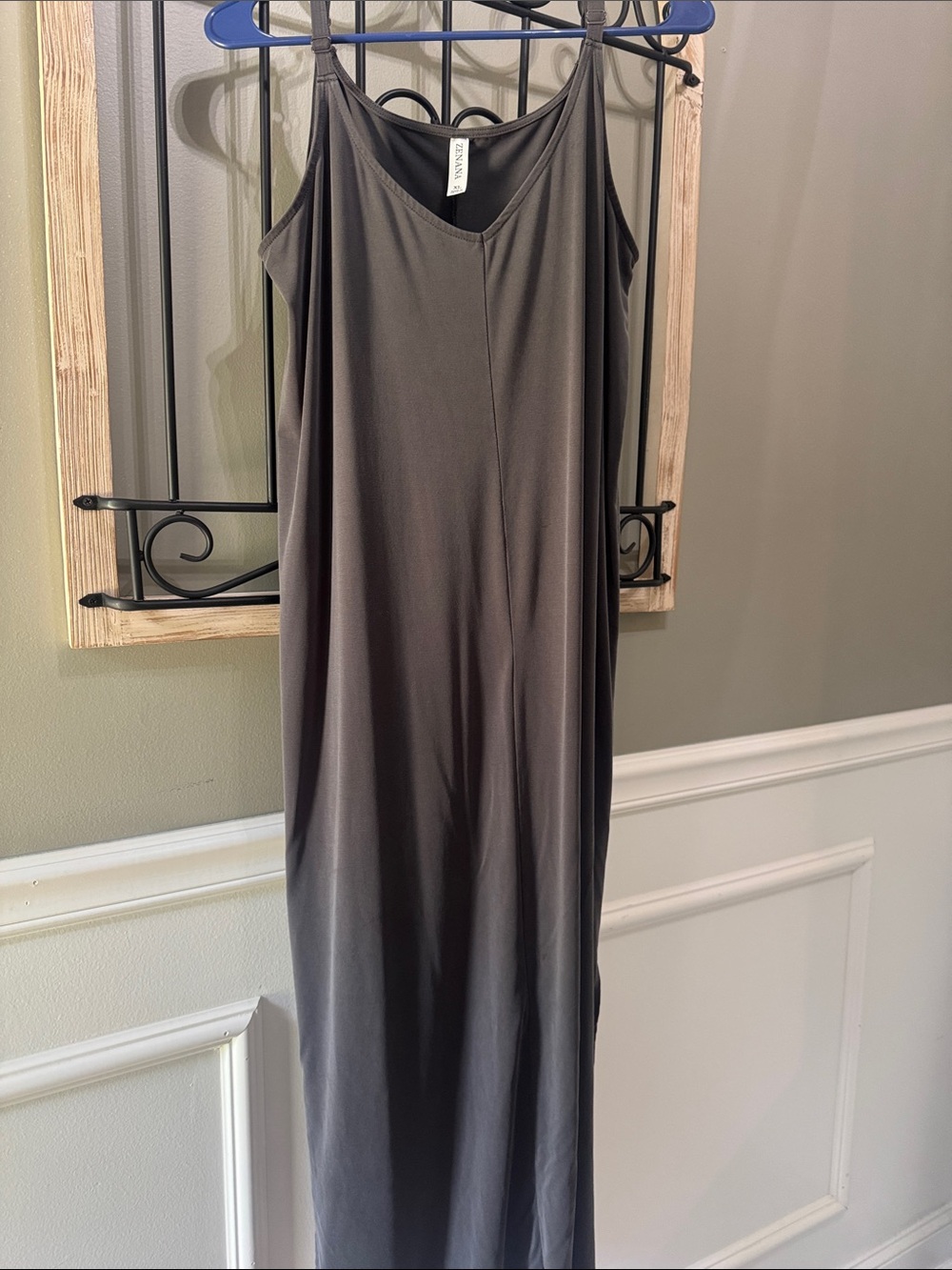 Zenana Outfitters Charcoal Maxi Dress XL Modal sleeveless